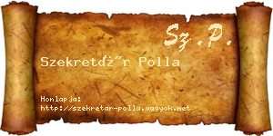 Szekretár Polla névjegykártya
